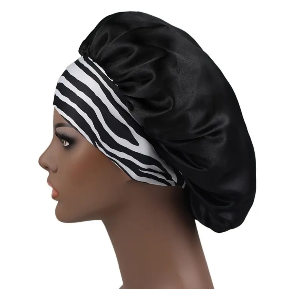 New Black and white women's hair bonnet - Picture 2 of 3
